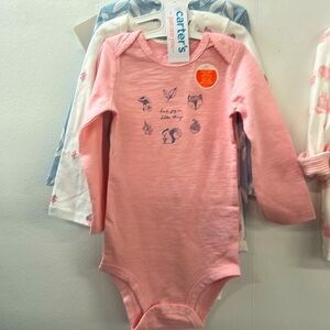 Carter's Pink Bodysuit Soft Cotton Long Sleeve